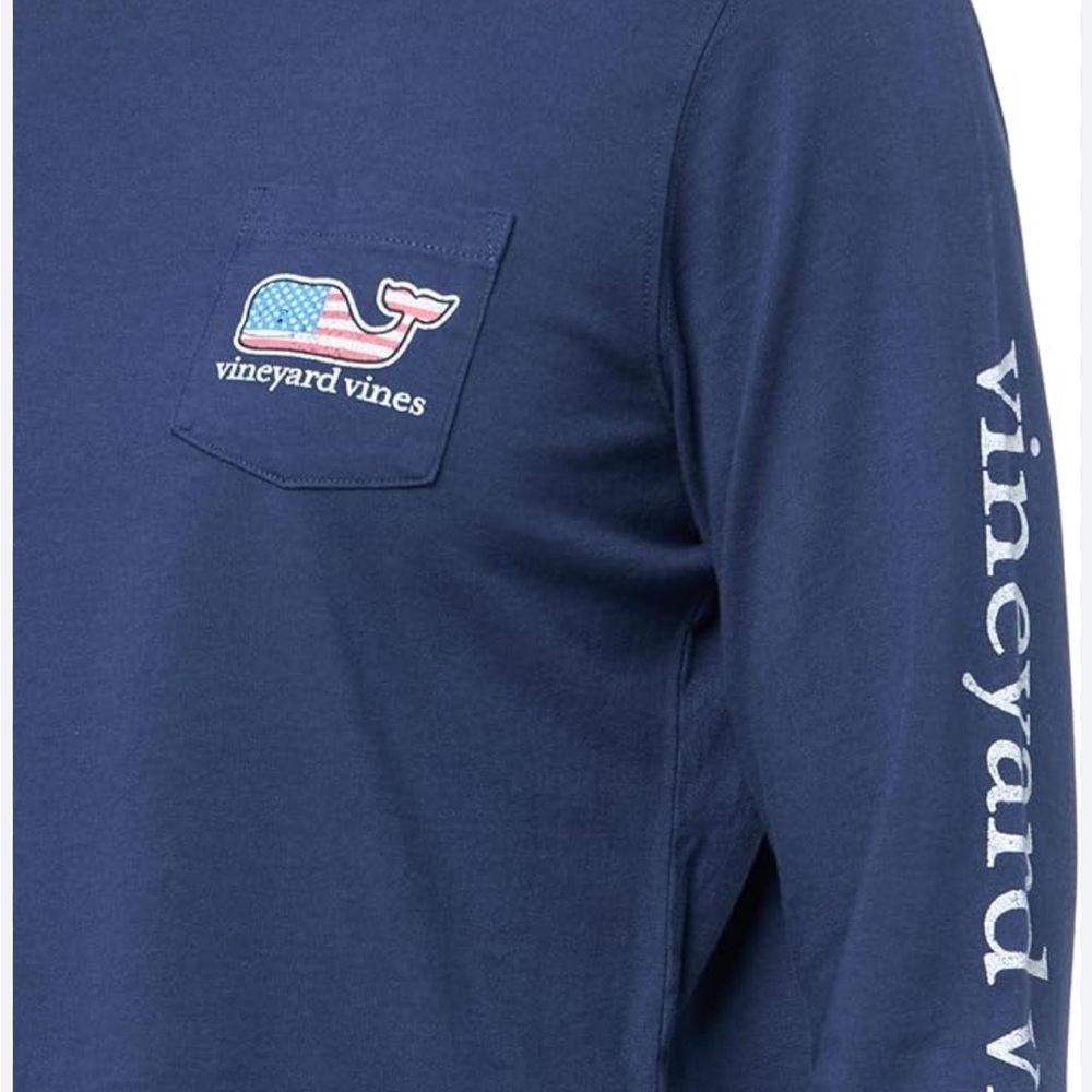 NWT Vineyard Vines Men's Deep Blue Long Sleeve Tee - Picture 3 of 6